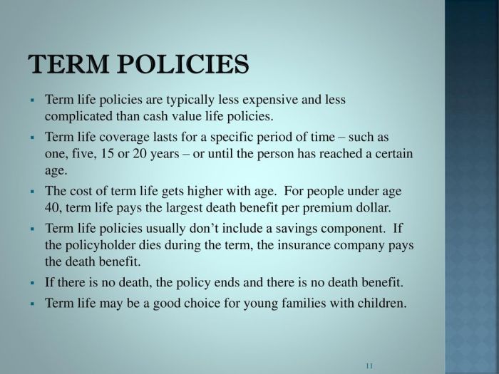 Term life insurance